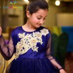 Blue Sapphire with golden embroidery
