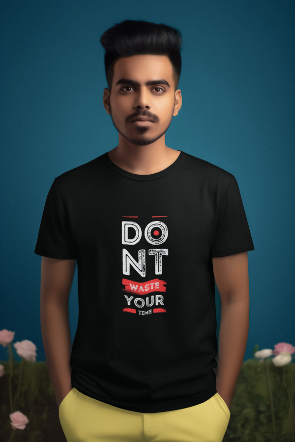 "No Time to Waste" Bold Graphic Tee – Black Drive Edition - Image 2