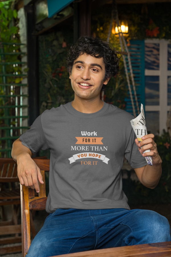 💪 "Work For It" Motivational Polyester Tee – Purple Drive Edition - Image 3