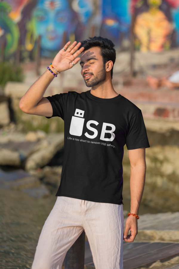 "USB Rebel" Tee – Life’s Too Short Edition - Image 6