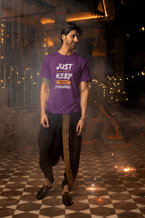 "Just Keep Moving Forward" Motivational Tee – Festival Edition