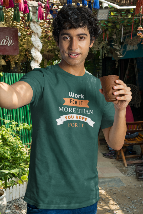 💪 "Work For It" Motivational Polyester Tee – Purple Drive Edition - Image 5