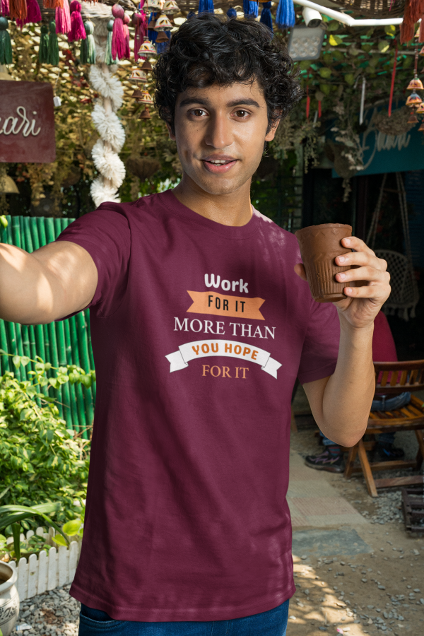 💪 "Work For It" Motivational Polyester Tee – Purple Drive Edition - Image 6