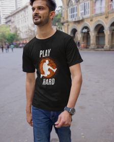 🏀 "Play Hard" – Performance-Ready Polyester Tee for True Hustlers
